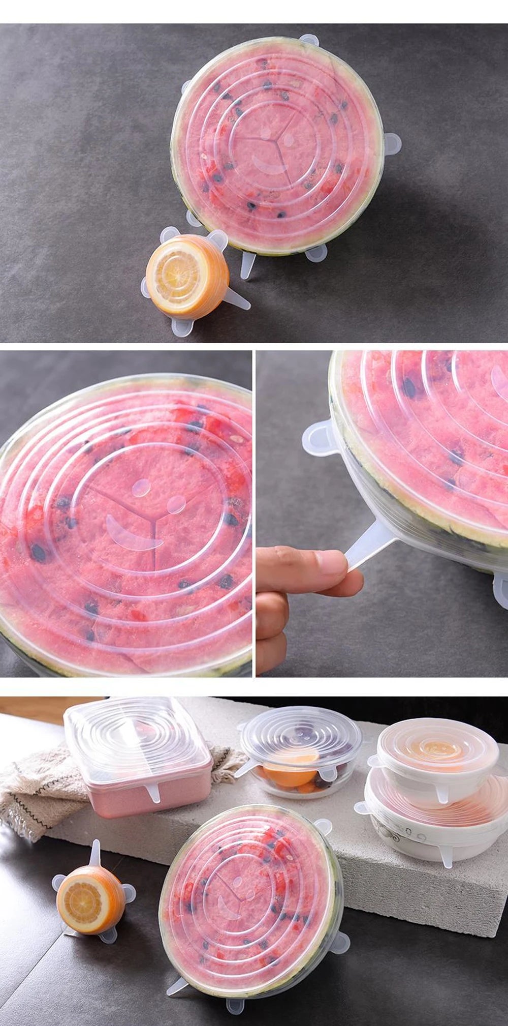 Silicone cover and stretch lids for cover all kind of food and keep it fresh, after using just clean and reused.
Choose between many different sizes and colors.