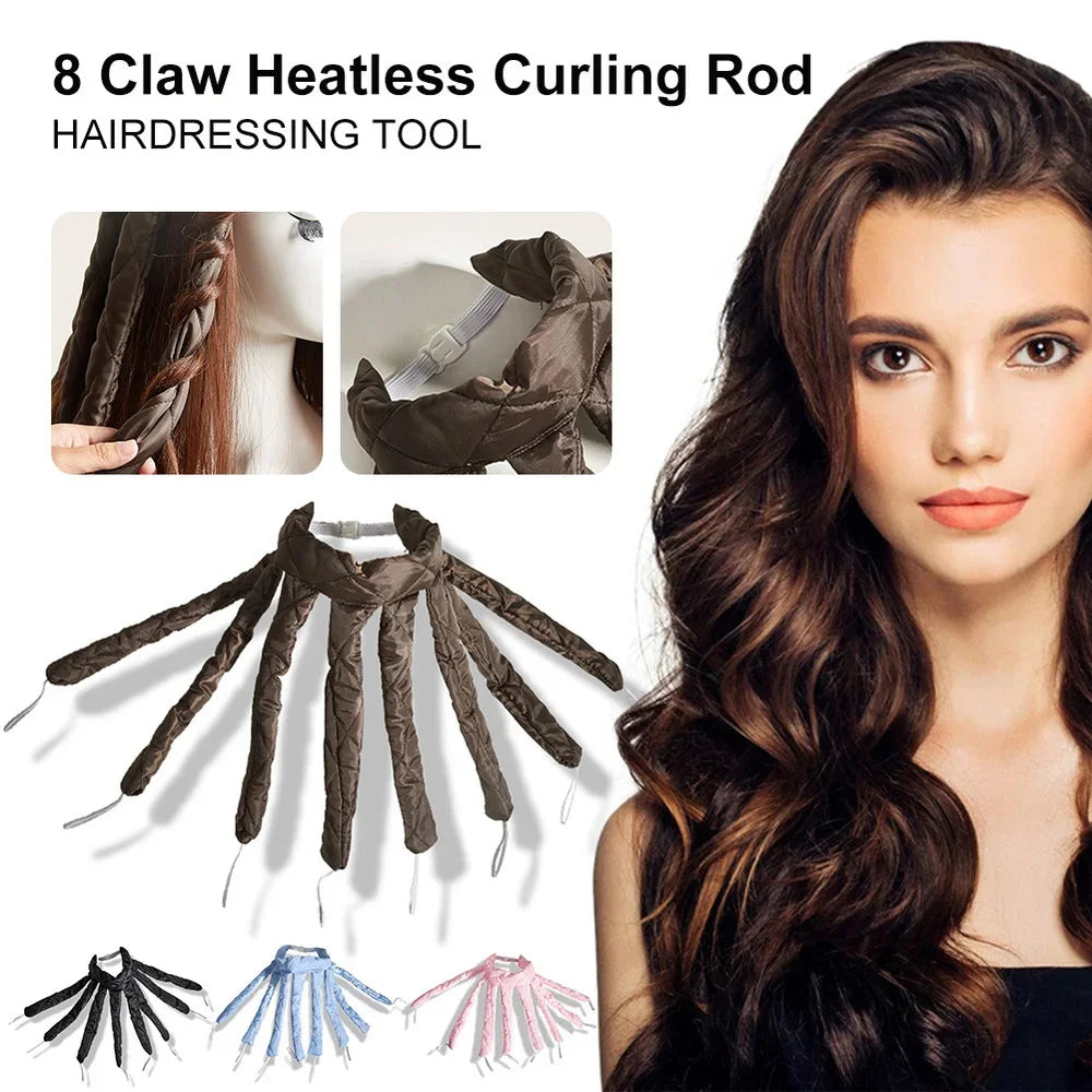 Heatless curling rod headband to get your dream curls without any heat. Silk rollers that don't damage your hair.
Choose between nice colors.