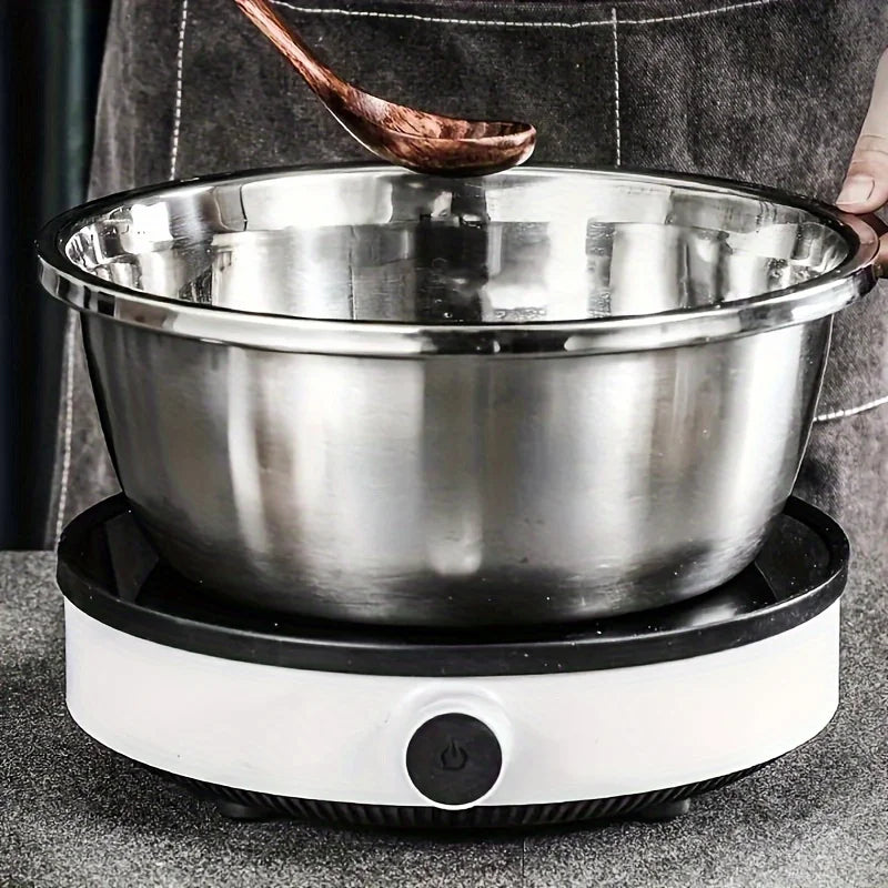 Stainless steel set with integrated grinder, strainer and bowl.
Perfect with all in one, slicing, cleaning and put in your bowl for sallad, fruit and food prepear.