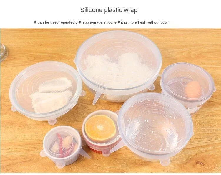 Silicone cover and stretch lids for cover all kind of food and keep it fresh, after using just clean and reused. 
Choose between many different sizes and colors.