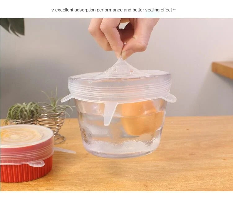 Silicone cover and stretch lids for cover all kind of food and keep it fresh, after using just clean and reused. 
Choose between many different sizes and colors.