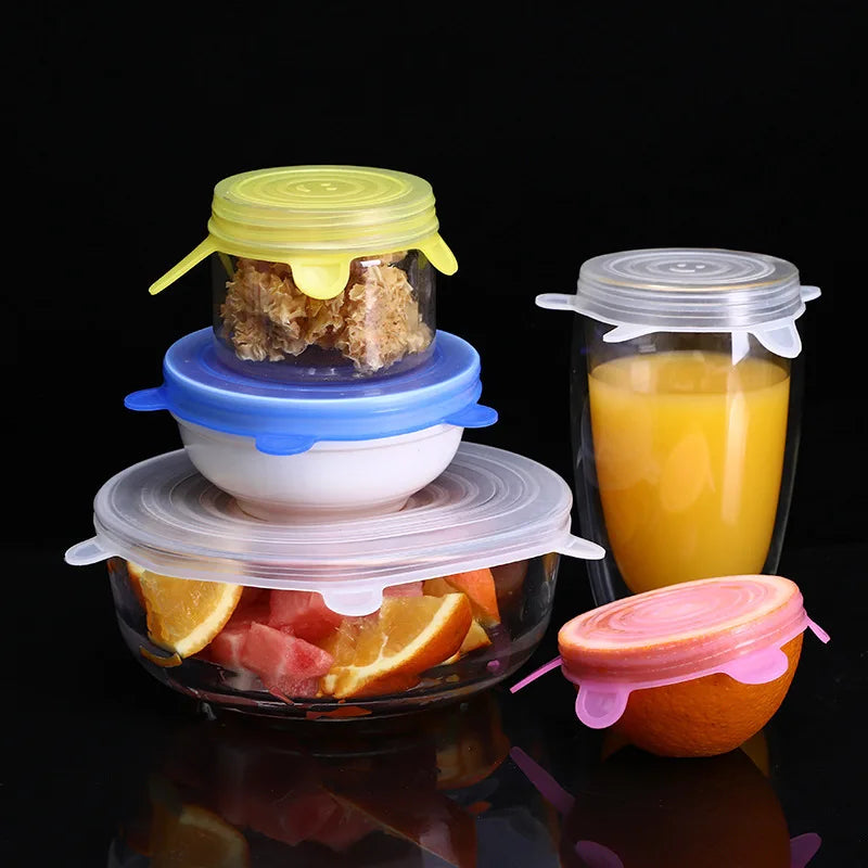 Silicone cover and stretch lids for cover all kind of food and keep it fresh, after using just clean and reused. 
Choose between many different sizes and colors.