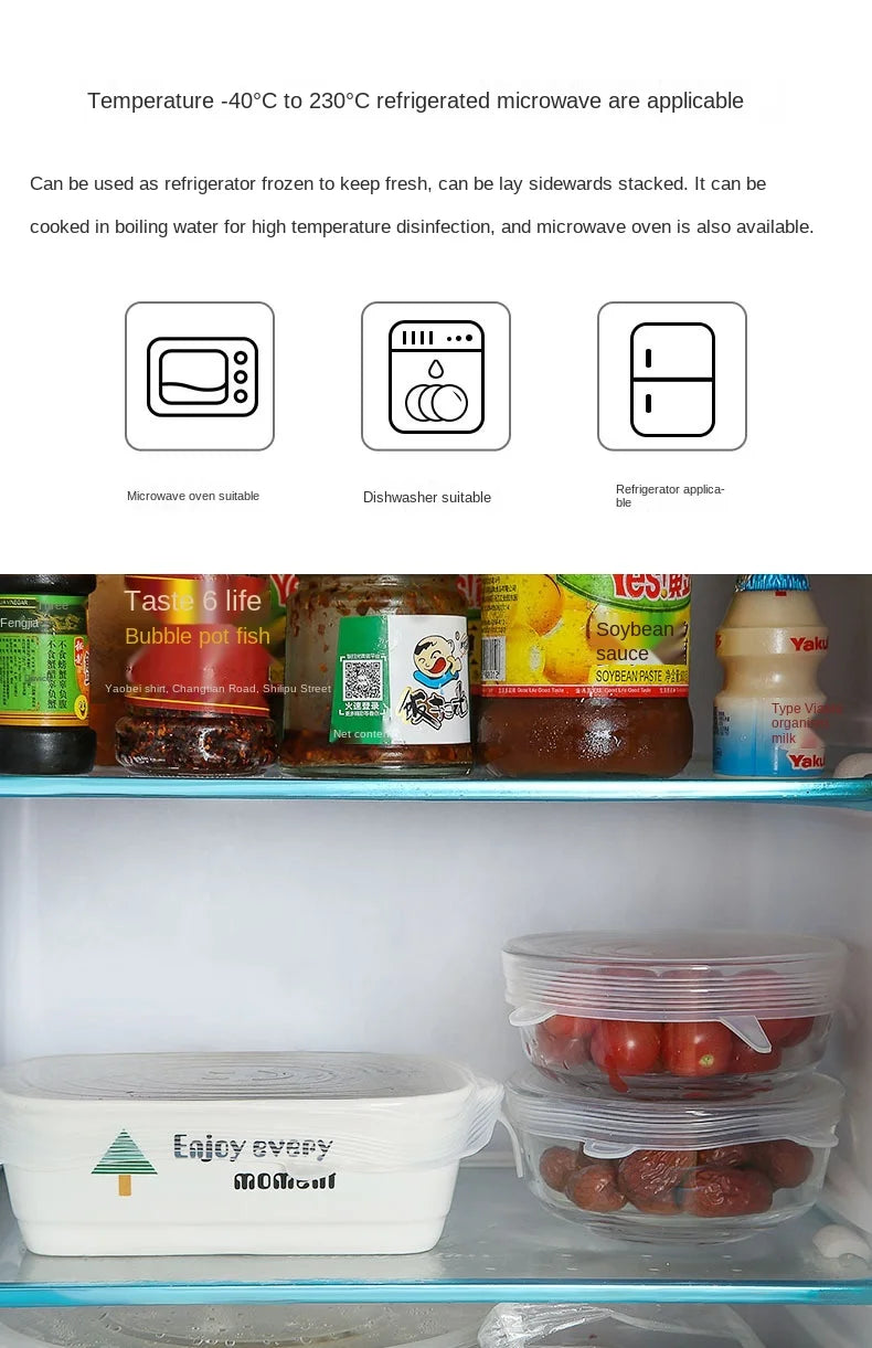 Silicone cover and stretch lids for cover all kind of food and keep it fresh, after using just clean and reused. 
Choose between many different sizes and colors.
