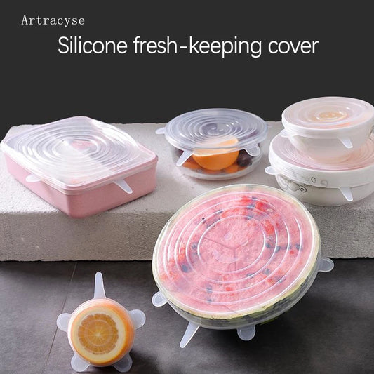 Silicone cover and stretch lids for cover all kind of food and keep it fresh, after using just clean and reused. 
Choose between many different sizes and colors.