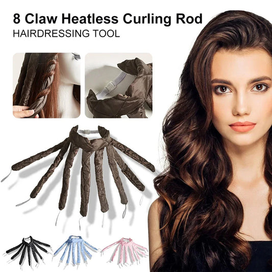 Heatless curling rod headband to get your dream curls without any heat. Silk rollers that don't damage your hair. 
Choose between nice colors.