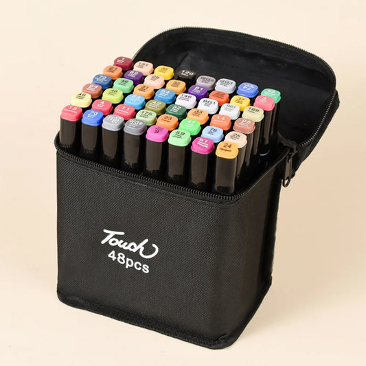 24/36/48/80/120 pcs beautiful colors, pen set for our famous "Cosy colouring books".
Double-headed and oil-based markers.