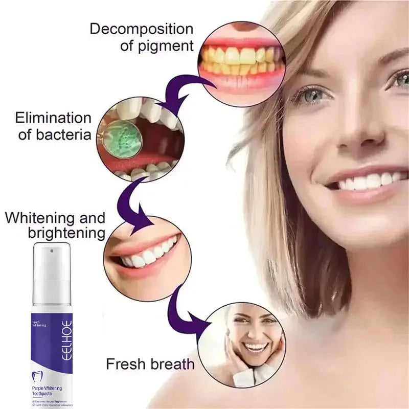 Whitening toothpaste, fresh breath and cleaning care.
Give your smile a brighter glow.