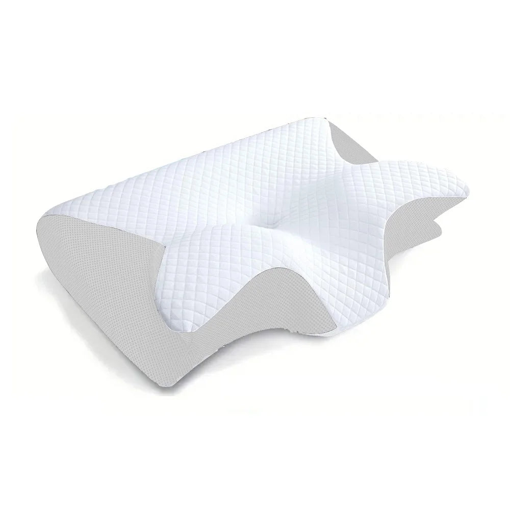 Orthopedic pillow with memory foam, 2 in 1 ergonomic and contour for neck pain.