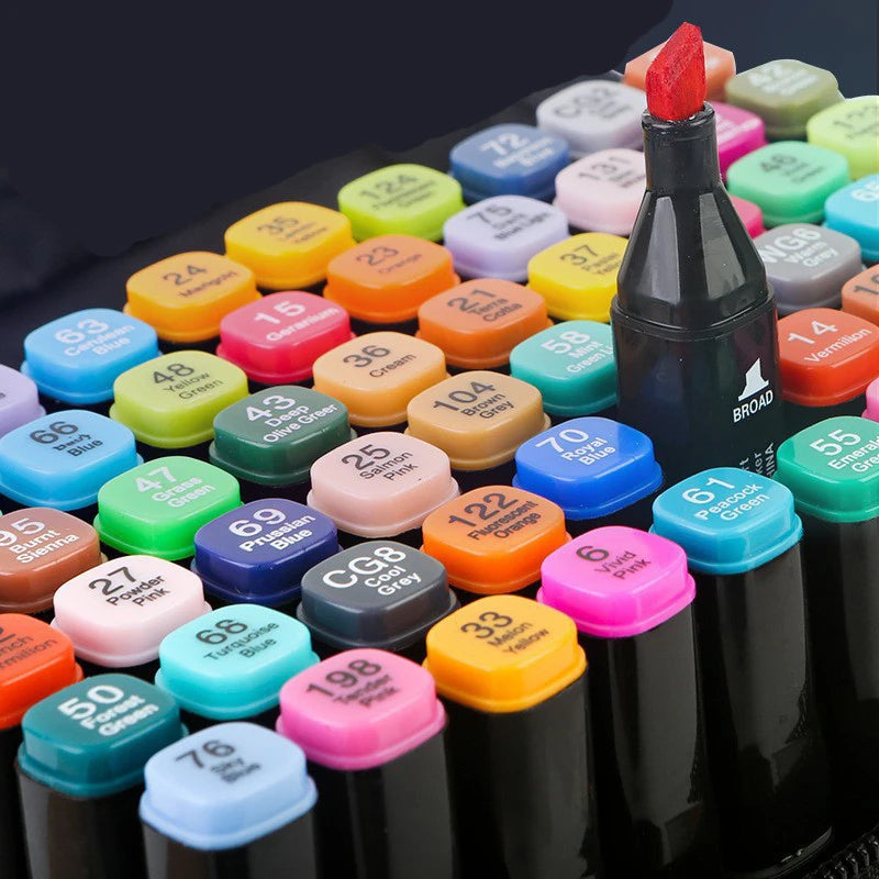 24/36/48/80/120 pcs beautiful colors, pen set for our famous "Cosy colouring books".
Double-headed and oil-based markers.