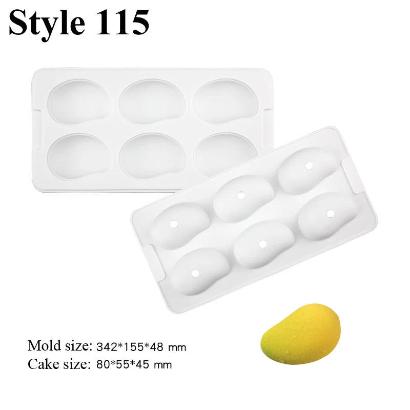Cavity mango silicone mold to make the famous 3D "trompe l'oeil" pastries.