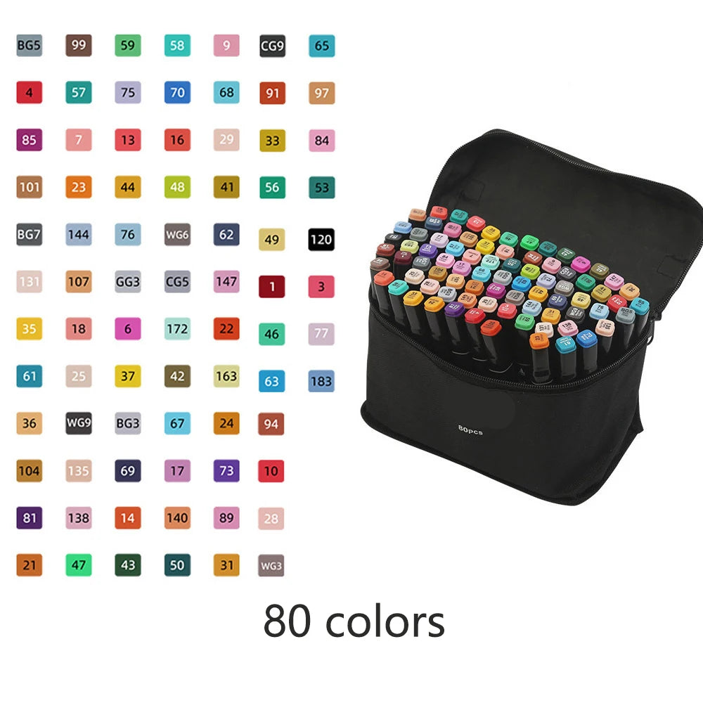 24/36/48/80/120 pcs beautiful colors, pen set for our famous "Cosy colouring books".
Double-headed and oil-based markers.