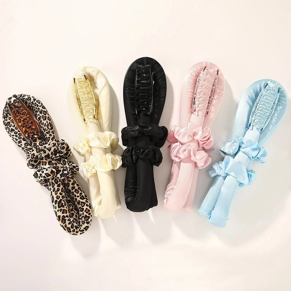 Heatless curling rod headband to get your dream curls without any heat. Silk rollers that don't damage your hair. 
Choose between nice colors.