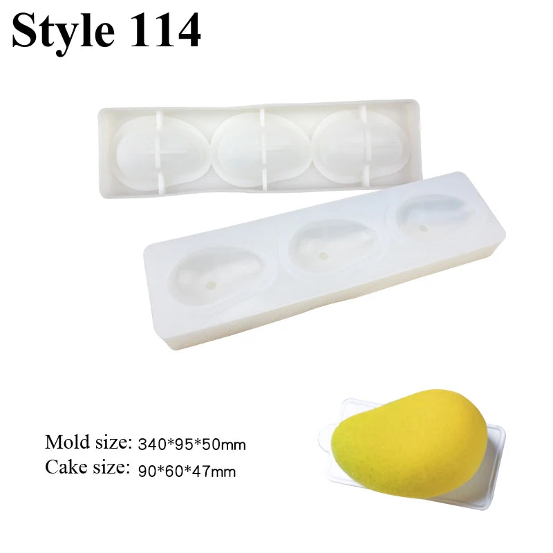 Cavity mango silicone mold to make the famous 3D "trompe l'oeil" pastries.