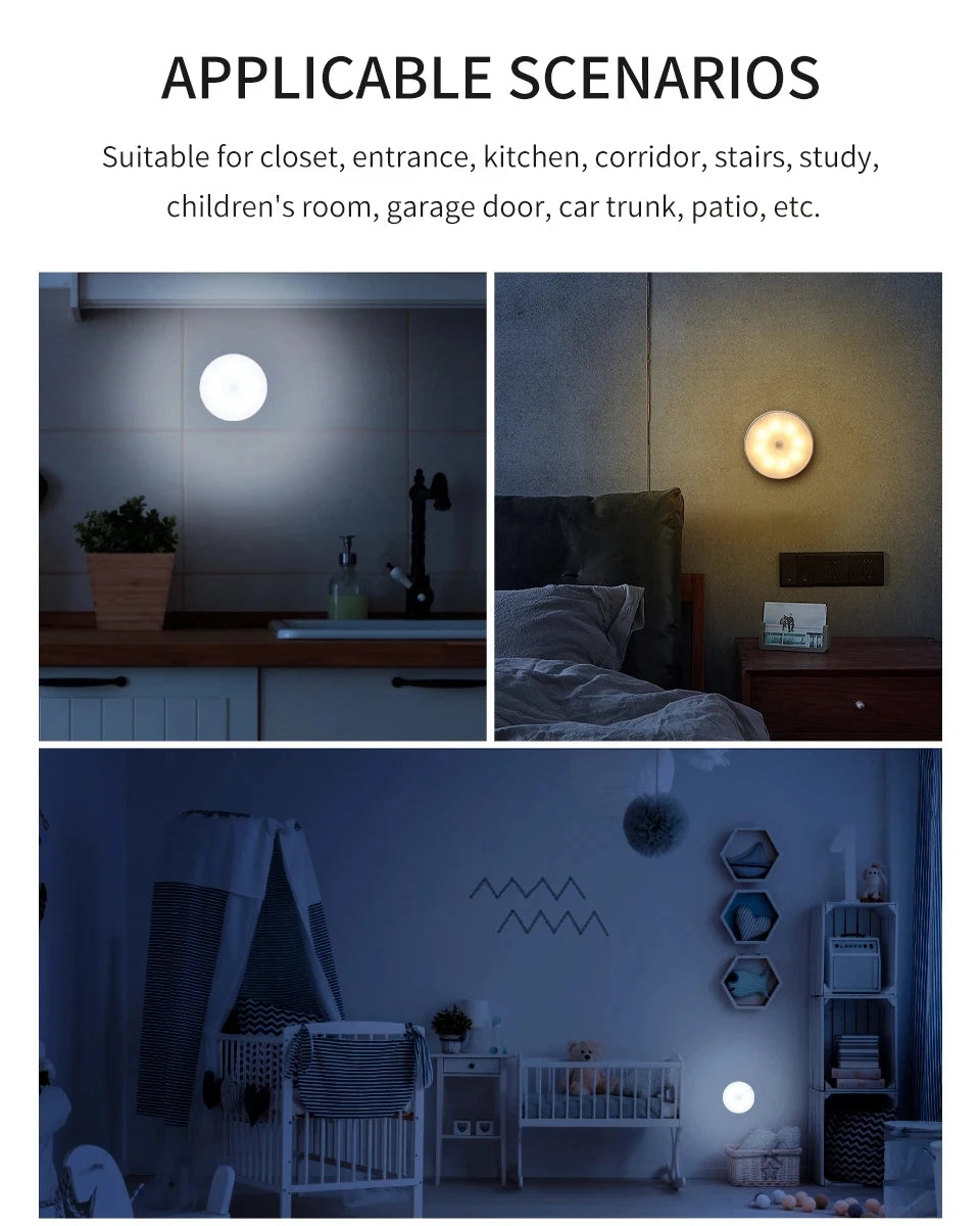 Smart wireless lights to put in cabinet, kitchen, wardrobe, stairs, bathroom, like spotlights and so much more. Rechargeable with USB charger and choose between cold och warm lights.