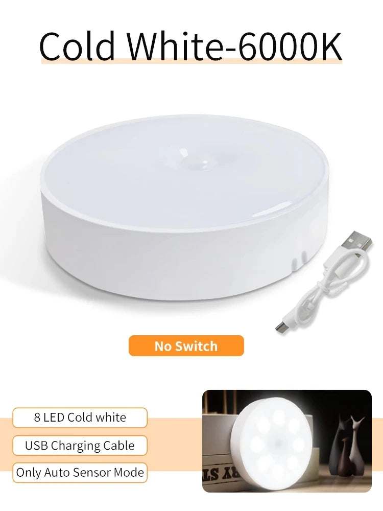Smart wireless lights to put in cabinet, kitchen, wardrobe, stairs, bathroom, like spotlights and so much more. Rechargeable with USB charger and choose between cold och warm lights.