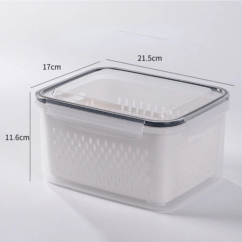 Food organizer for fridge or pantry, grids storage for all kind of food to keep it fresh.