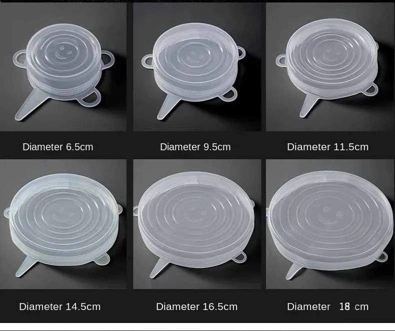 Silicone cover and stretch lids for cover all kind of food and keep it fresh, after using just clean and reused. 
Choose between many different sizes and colors.