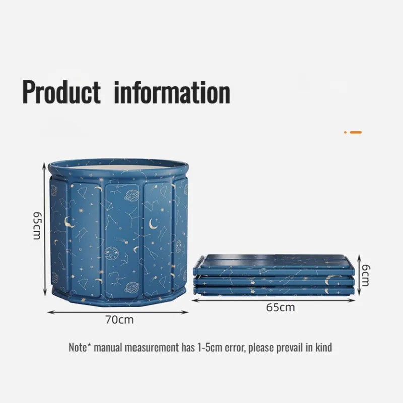 Large space bathtub, folds and organizes in a second, easy to move and wonderful place to relax in.