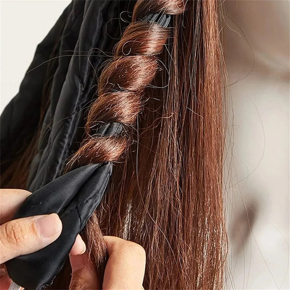 Heatless curling rod headband to get your dream curls without any heat. Silk rollers that don't damage your hair. 
Choose between nice colors.