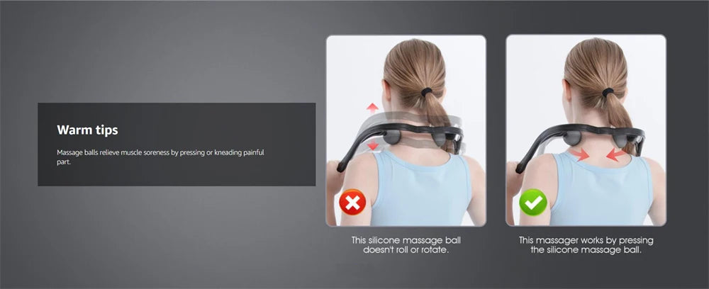 Neck and shoulder massager, deep tissue for pain and trigger point. Easy to use with ergonomic handle, lightweight and portable.
You can also use it for whole body, to keep the muscles relax.