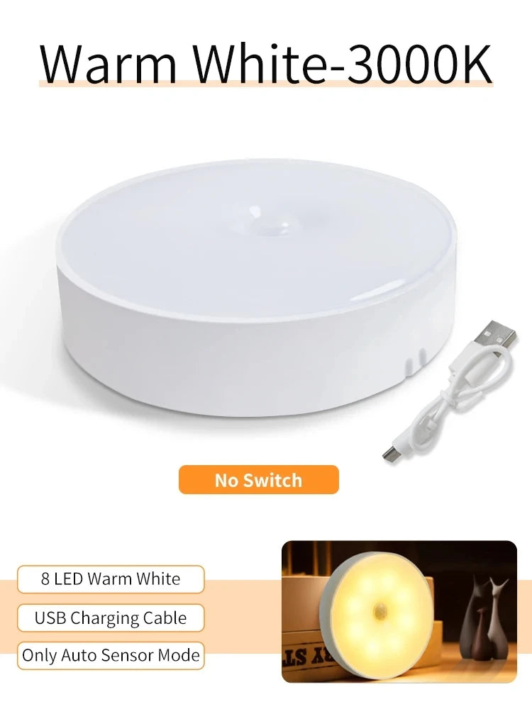 Smart wireless lights to put in cabinet, kitchen, wardrobe, stairs, bathroom, like spotlights and so much more. Rechargeable with USB charger and choose between cold och warm lights.
