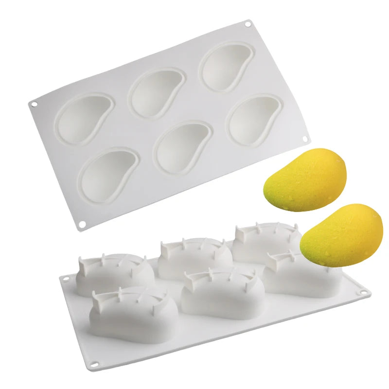Cavity mango silicone mold to make the famous 3D "trompe l'oeil" pastries.