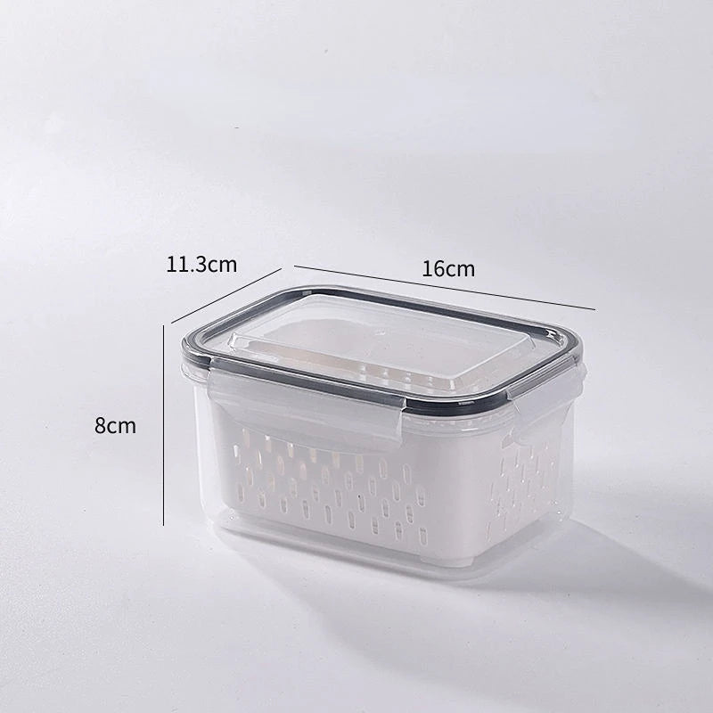 Food organizer for fridge or pantry, grids storage for all kind of food to keep it fresh.