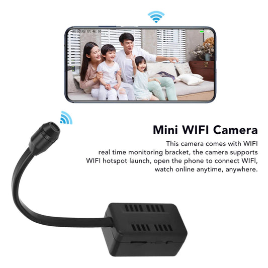 Mini WIFI camera, HD 1080P X7 with small adjustable snake lens, perfect for home use.