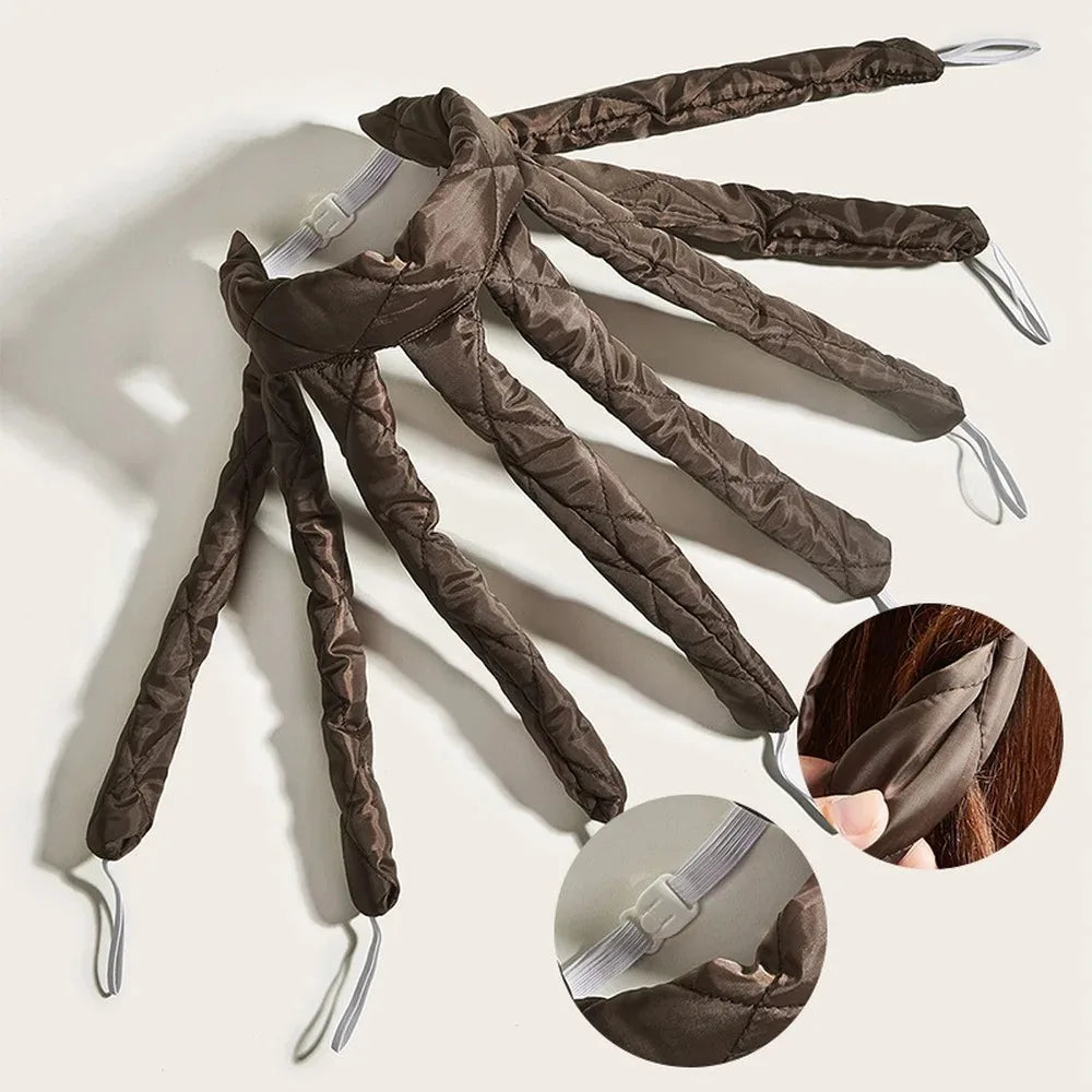 Heatless curling rod headband to get your dream curls without any heat. Silk rollers that don't damage your hair. 
Choose between nice colors.
