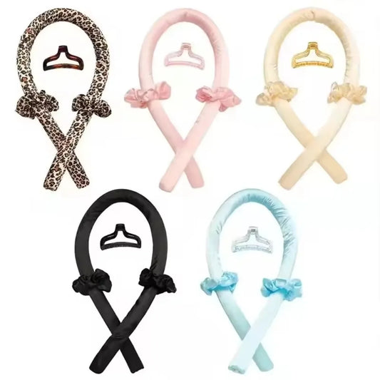 Heatless curling rod headband to get your dream curls without any heat. Silk rollers that don't damage your hair. 
Choose between nice colors.