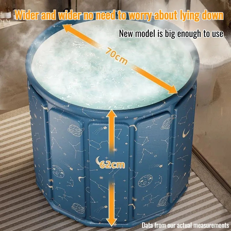 Large space bathtub, folds and organizes in a second, easy to move and wonderful place to relax in.