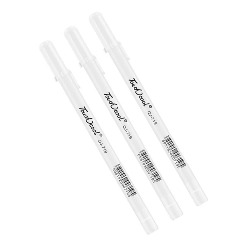 3Pcs white gel pen fine tip pen gel ink pen, used for black paper painting, sketching, illustration, making cards