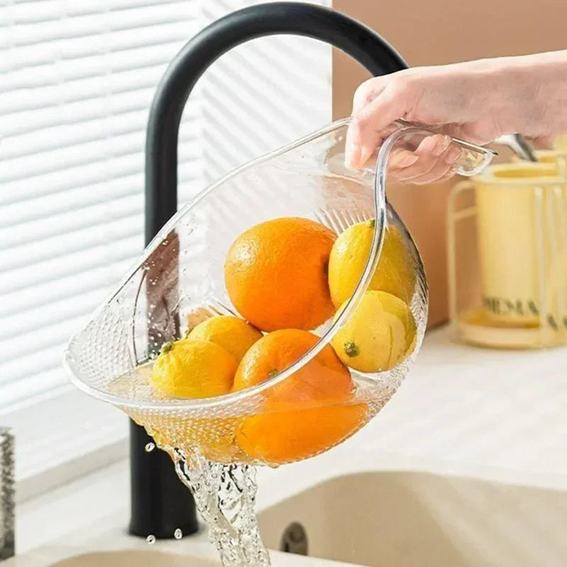 Smart gadget with handle for washing rice, fruit and vegetables. Keep it easy to wash!