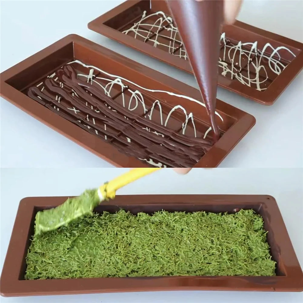 Dubai chocolate bar molds 2 pack.
Deep and large silicone chocolate molds.