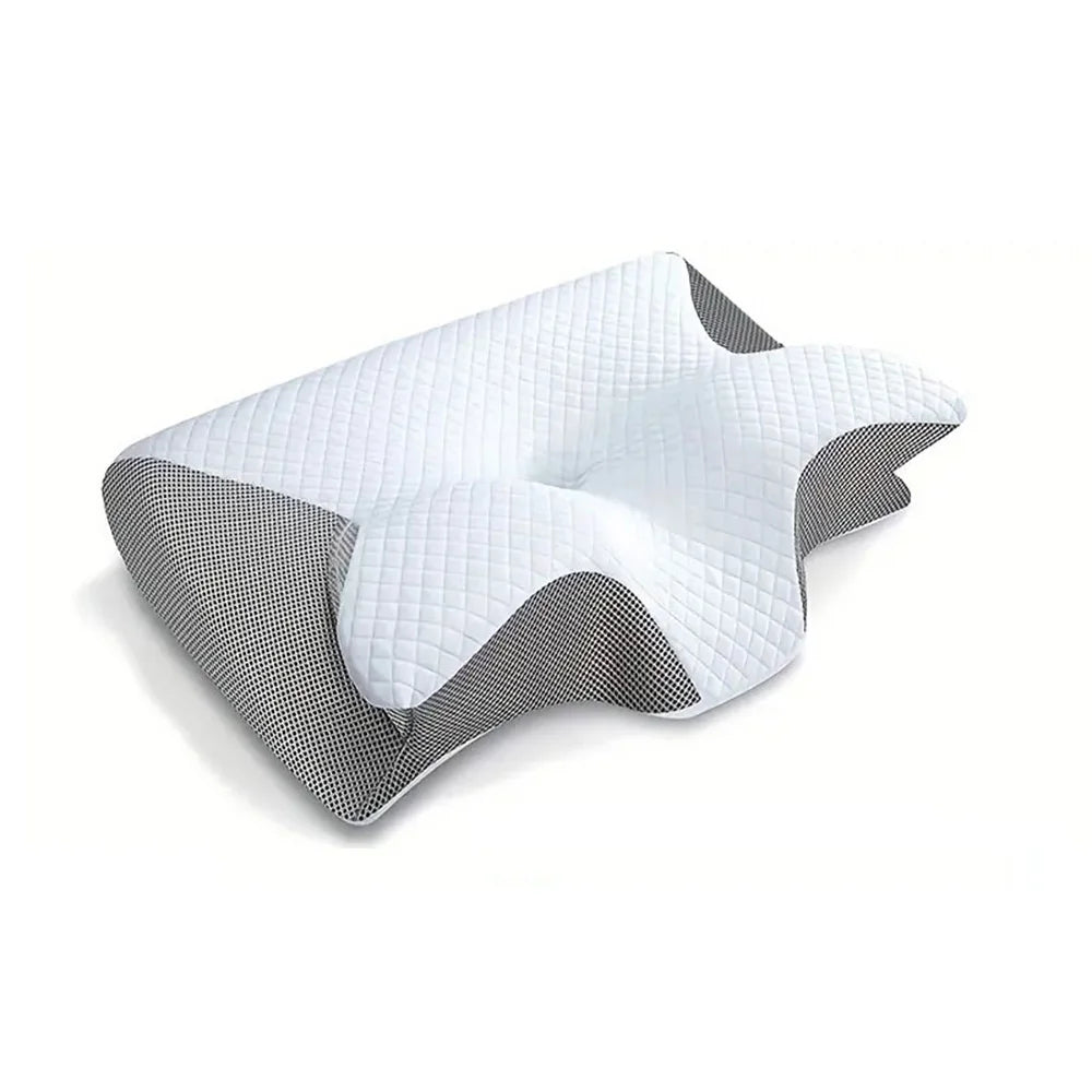 Orthopedic pillow with memory foam, 2 in 1 ergonomic and contour for neck pain.