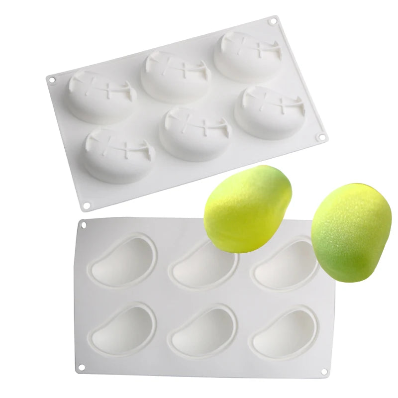 Cavity mango silicone mold to make the famous 3D "trompe l'oeil" pastries.