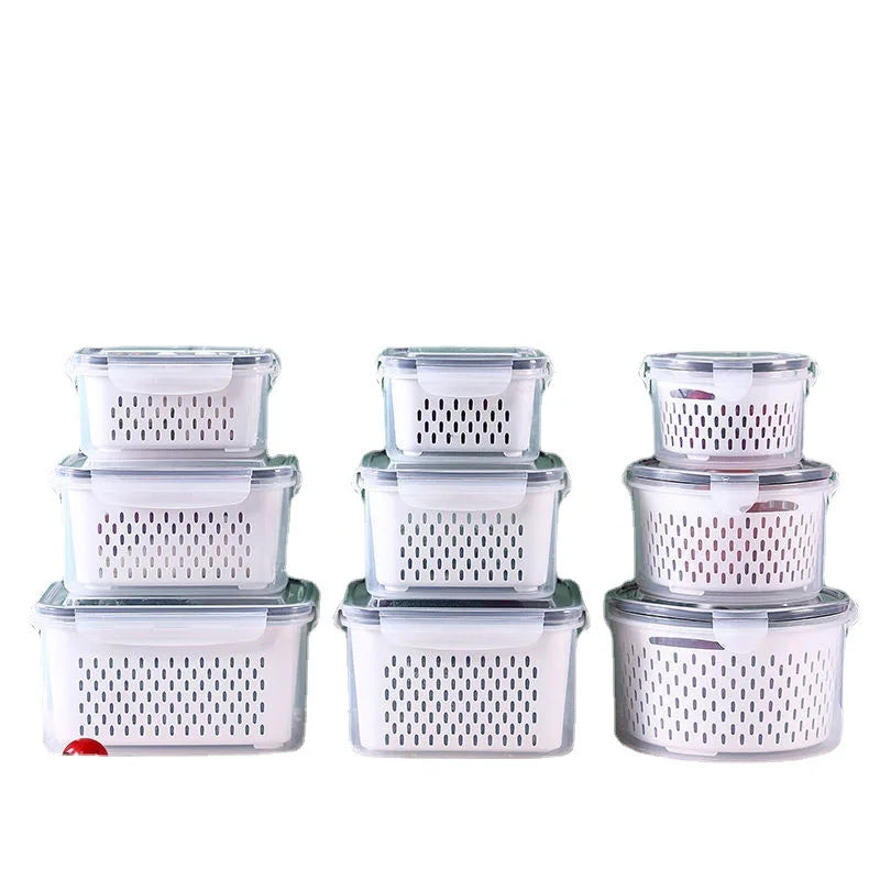 Food organizer for fridge or pantry, grids storage for all kind of food to keep it fresh.