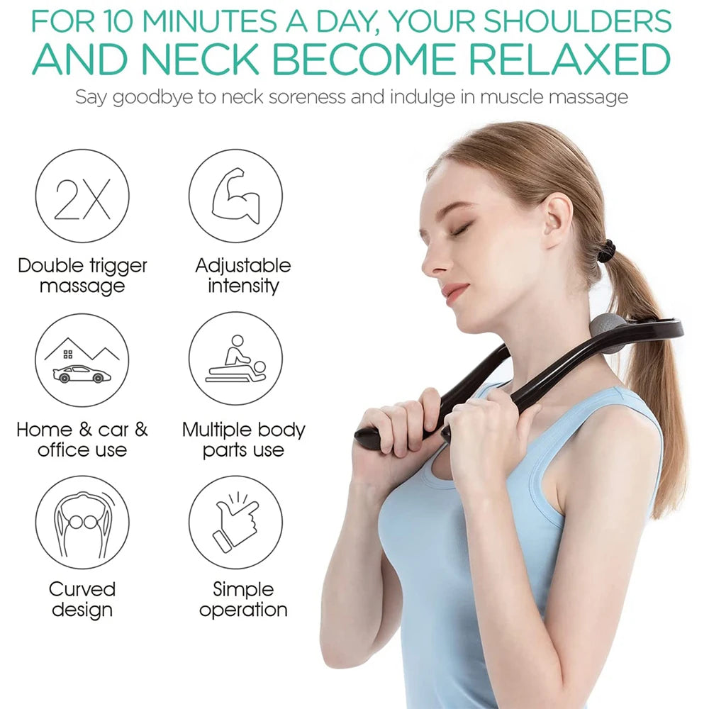 Neck and shoulder massager, deep tissue for pain and trigger point. Easy to use with ergonomic handle, lightweight and portable.
You can also use it for whole body, to keep the muscles relax.
