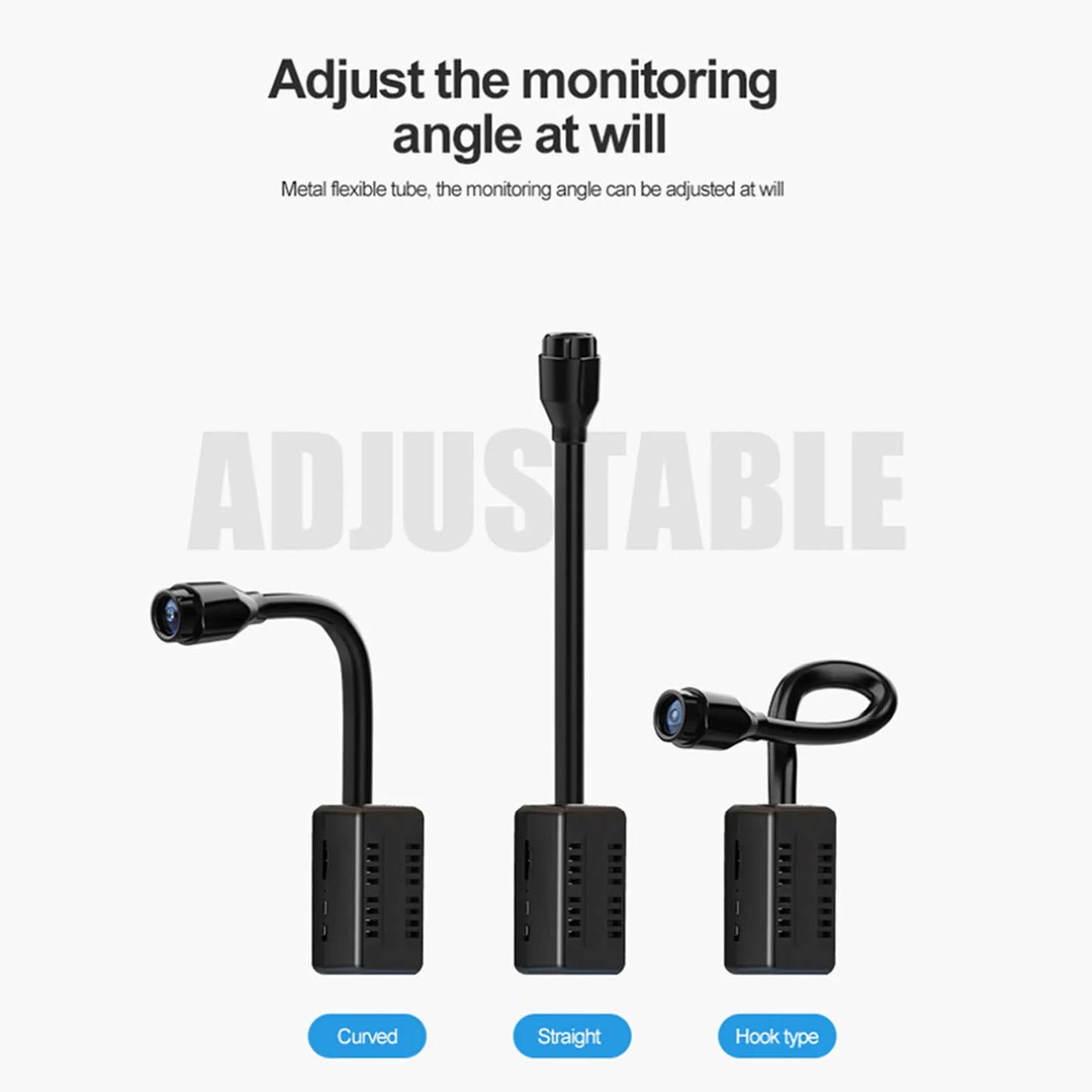 Mini WIFI camera, HD 1080P X7 with small adjustable snake lens, perfect for home use.