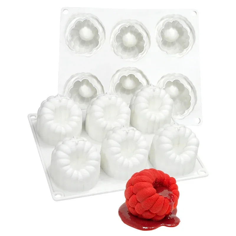 6 cavity raspberry silicone mold to make the famous 3D "trompe l'oeil" pastries.