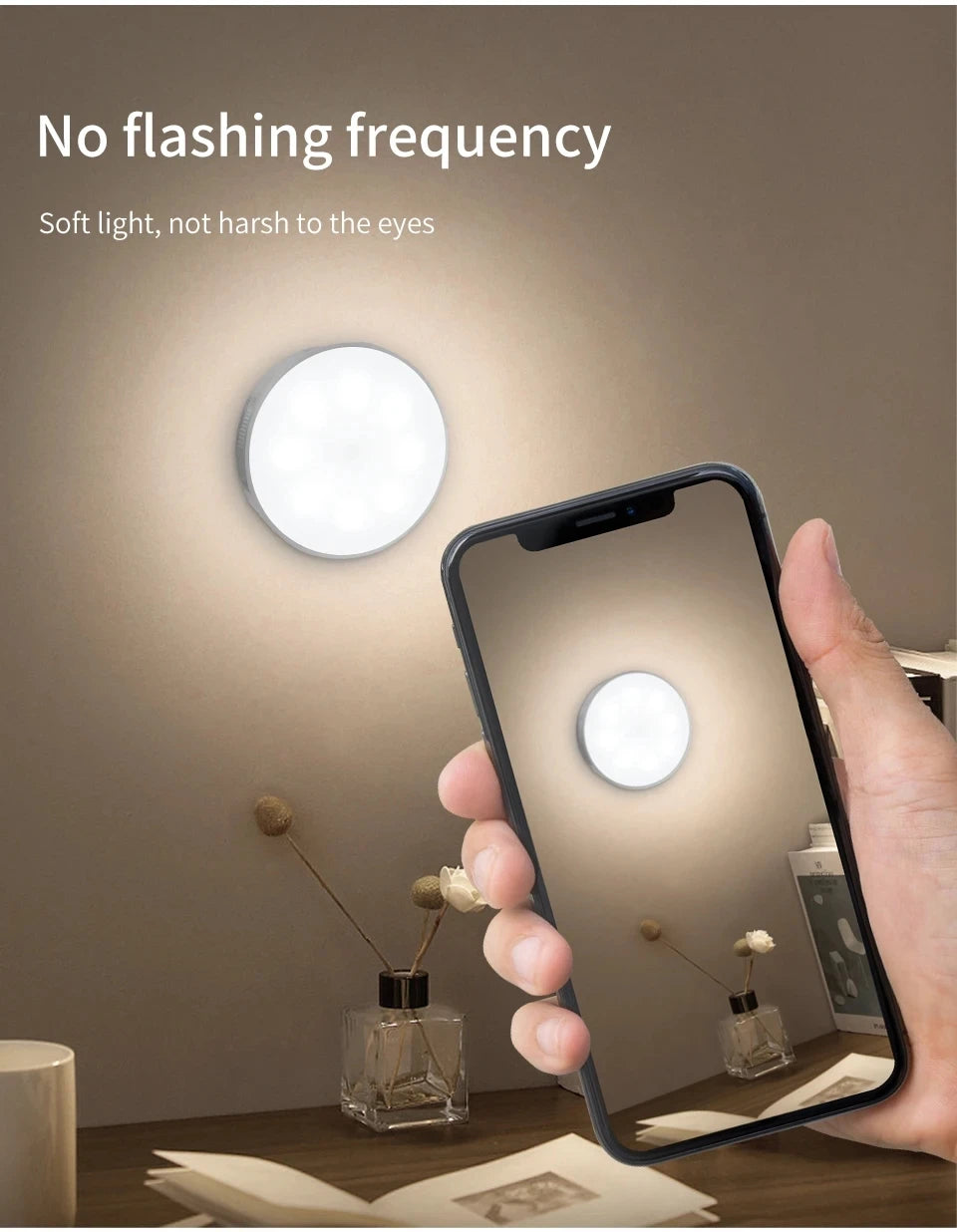 Smart wireless lights to put in cabinet, kitchen, wardrobe, stairs, bathroom, like spotlights and so much more. Rechargeable with USB charger and choose between cold och warm lights.