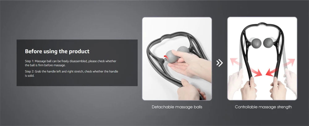 Neck and shoulder massager, deep tissue for pain and trigger point. Easy to use with ergonomic handle, lightweight and portable.
You can also use it for whole body, to keep the muscles relax.