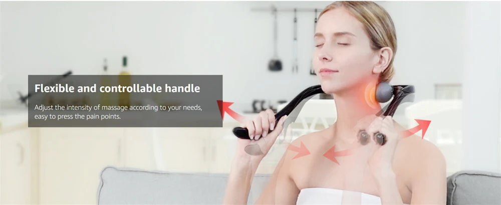 Neck and shoulder massager, deep tissue for pain and trigger point. Easy to use with ergonomic handle, lightweight and portable.
You can also use it for whole body, to keep the muscles relax.