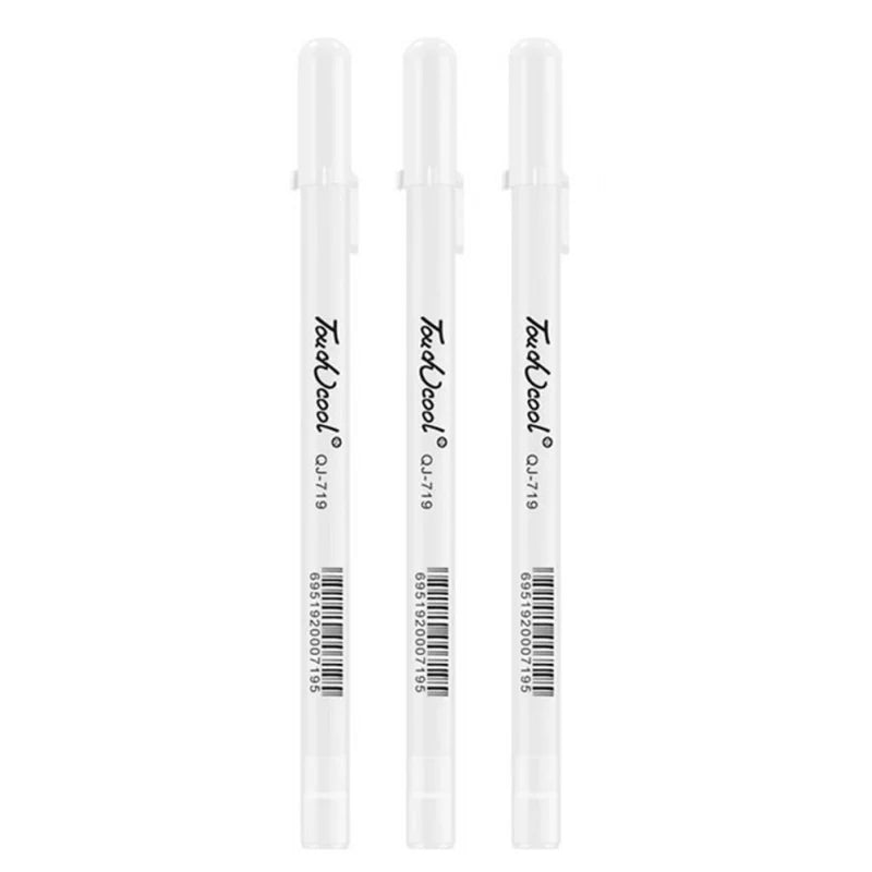3Pcs white gel pen fine tip pen gel ink pen, used for black paper painting, sketching, illustration, making cards