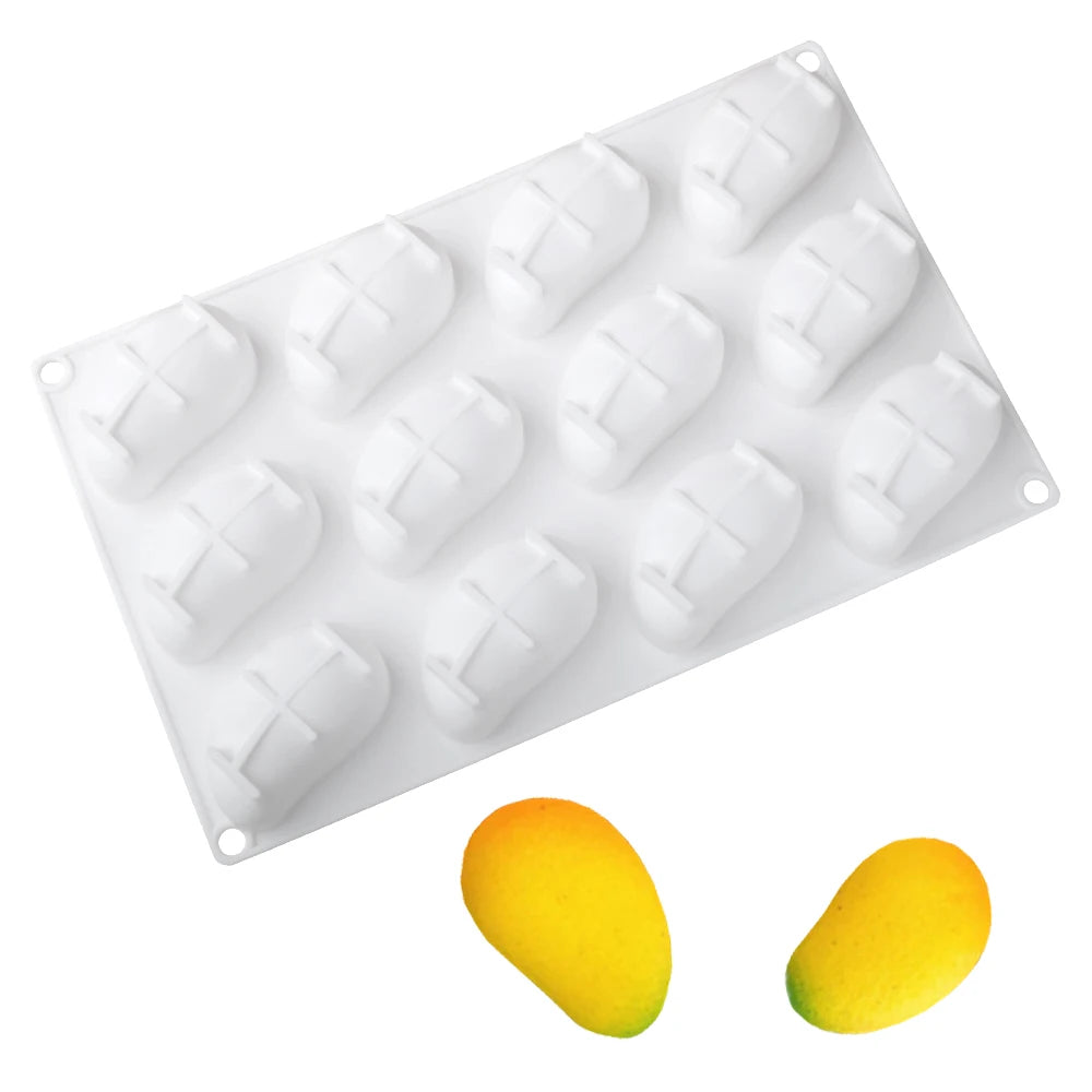 Cavity mango silicone mold to make the famous 3D "trompe l'oeil" pastries.