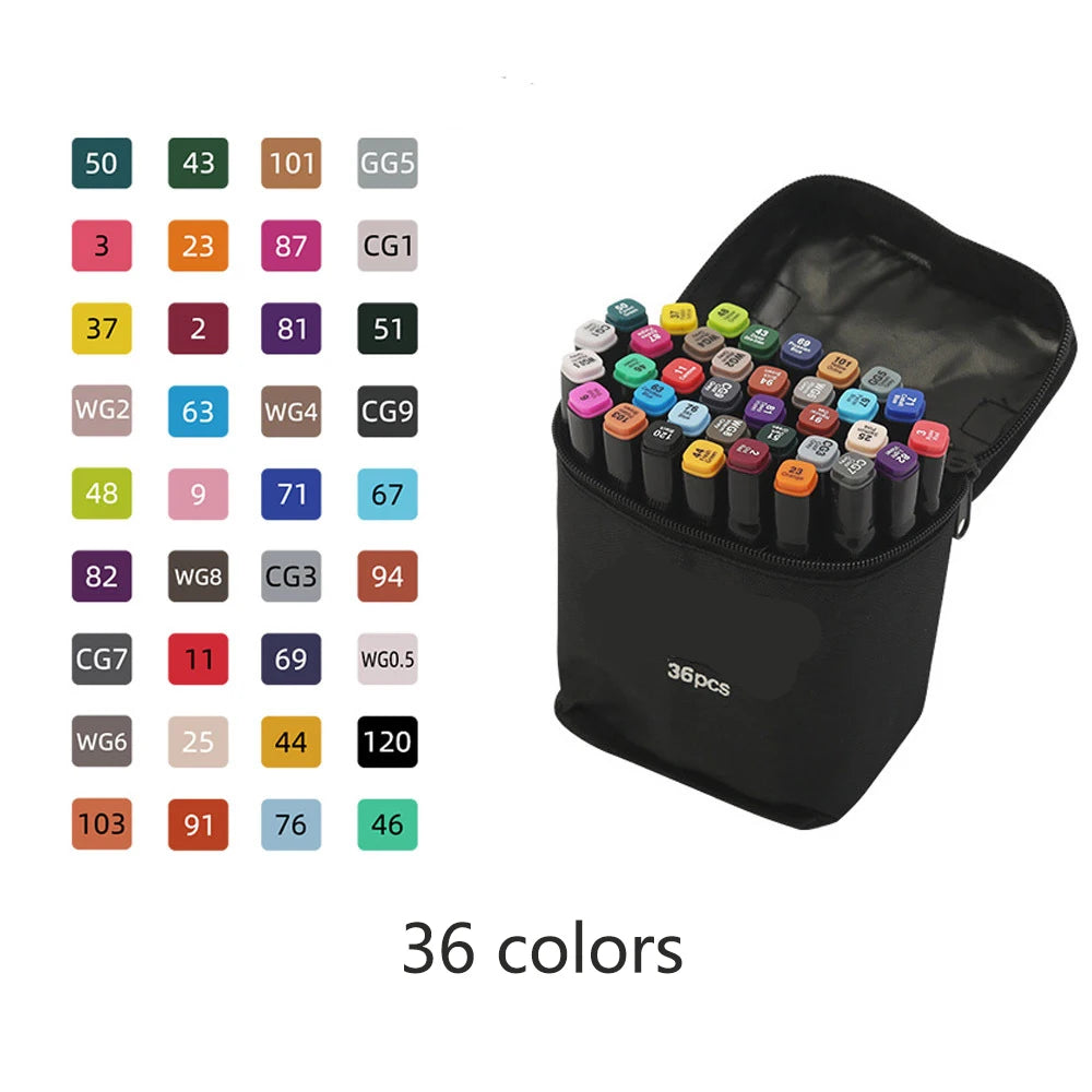 24/36/48/80/120 pcs beautiful colors, pen set for our famous "Cosy colouring books".
Double-headed and oil-based markers.