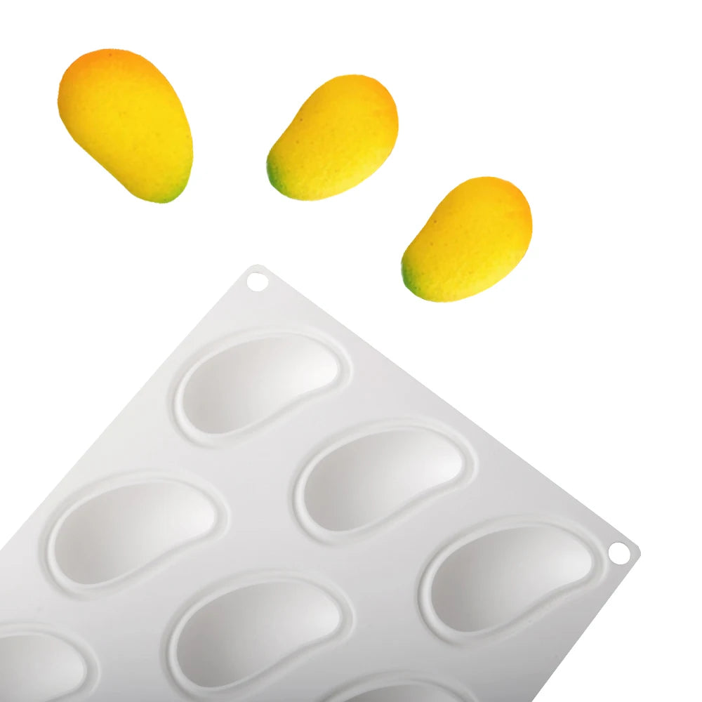 Cavity mango silicone mold to make the famous 3D "trompe l'oeil" pastries.