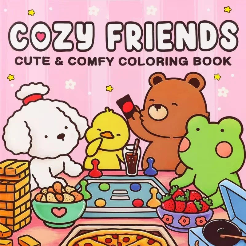Cozy friends coloring books, for adult and children.