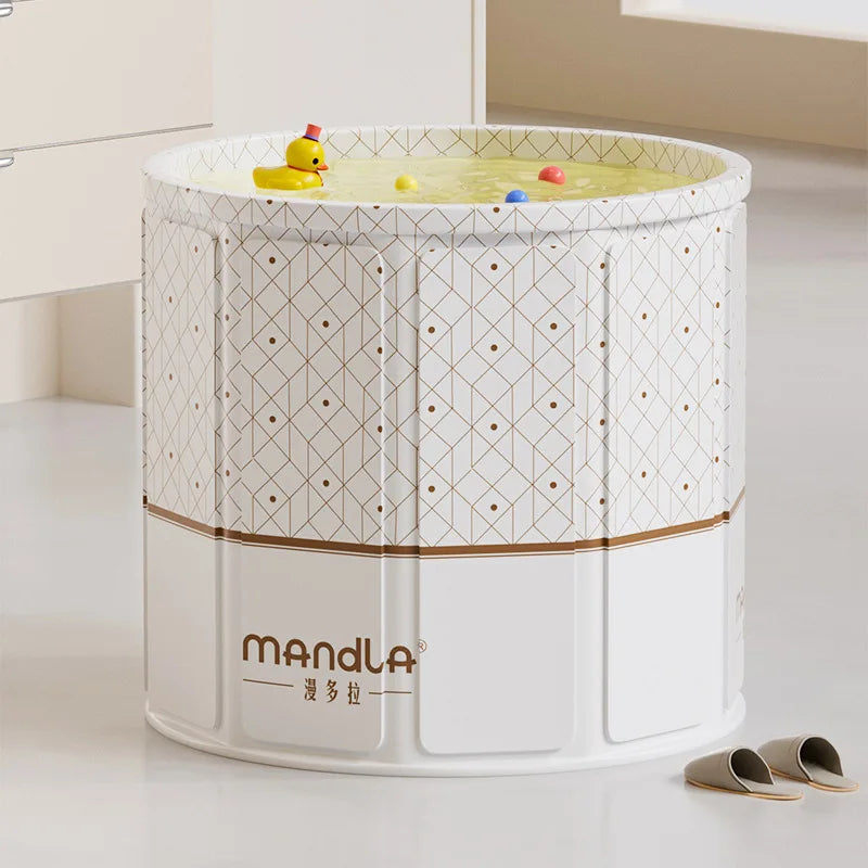 Large space bathtub, folds and organizes in a second, easy to move and wonderful place to relax in.