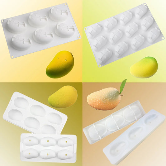 Cavity mango silicone mold to make the famous 3D "trompe l'oeil" pastries.